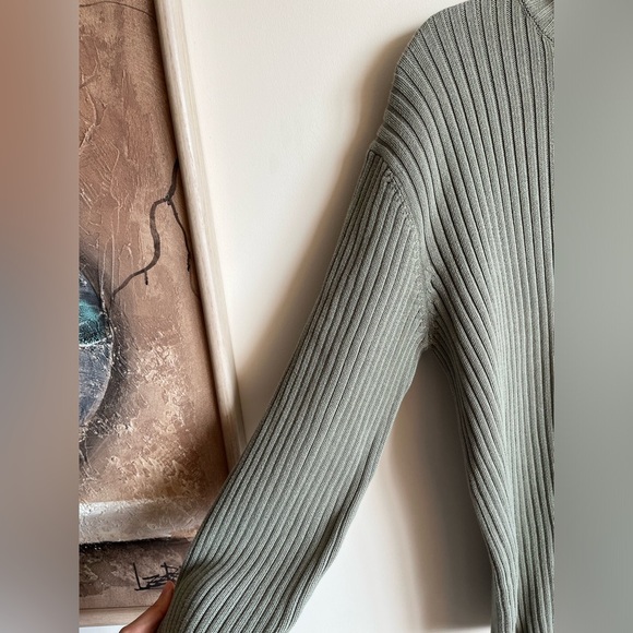 J.CREW Vintage Cotton Sage Ribbed Turtleneck Sweater  Large - Picture 2 of 7